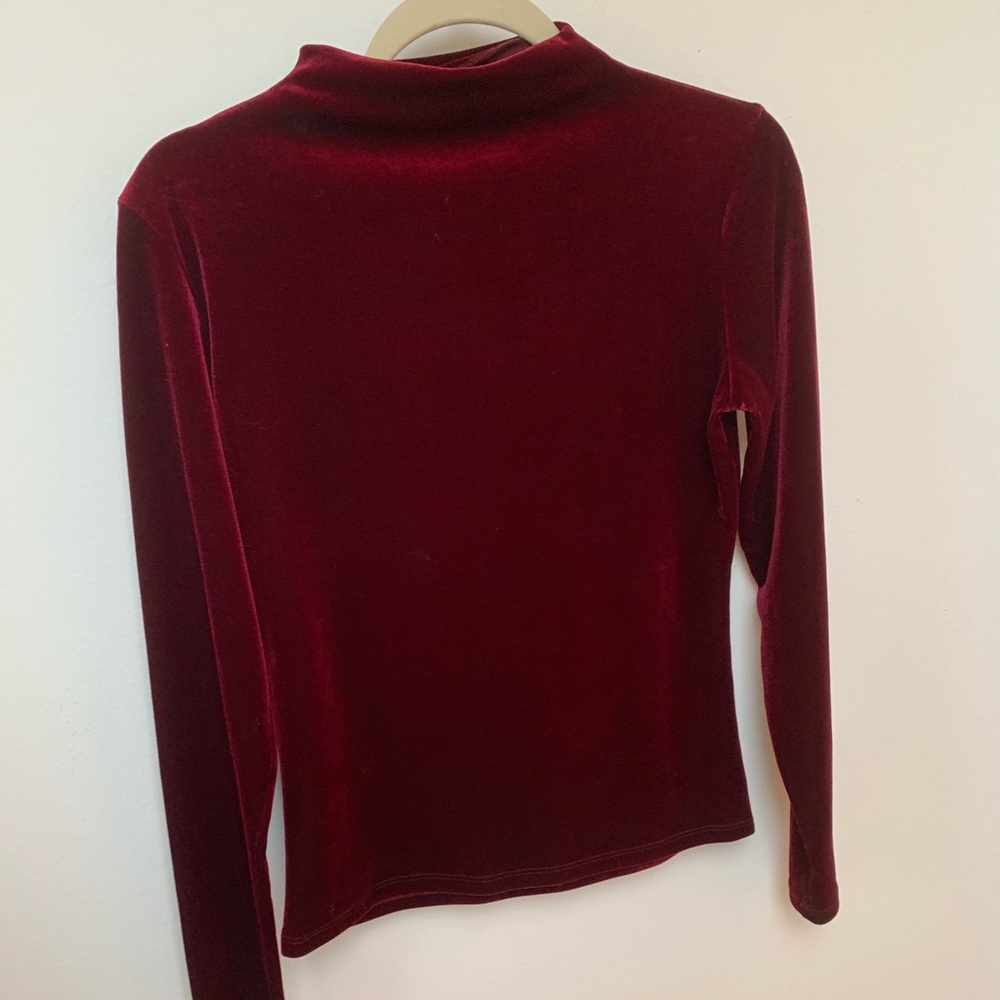 Beautiful Red Velvet Long Sleeve Blouse